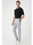 Comfort Fit Gofre Dokulu Beli Lastikli Gri Jogger Pantolon P 1177 2