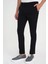 Slim Fit Yan Cepli Esnek Düz Siyah Pamuk Pantolon P 1197 2