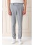 Comfort Fit Çift Pile Yandan Tokalı Yüksek Bel Casuel Gri Pantolon P 1153 2