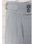 Comfort Fit Çift Pile Yandan Tokalı Yüksek Bel Casuel Gri Pantolon P 1153 4