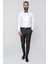 Slim Fit Pilesiz Yan Cepli Esnek Yün Siyah Kumaş Pantolon P 1091 2