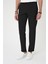 Comfort Fit Gofre Dokulu Beli Lastikli Siyah Jogger Pantolon P 1177 3