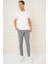 Comfort Fit Gofre Kumaş Pileli Pamuk Casuel Gri Pantolon P 1148 1