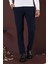 Slim Fit Yan Cepli Dokulu Esnek Casuel Lacivert Pantolon P 1139 1