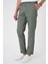 Comfort Fit Kırçıllı Beli Lastikli Yeşil Jogger Pantolon P 1176 3