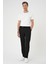Comfort Fit Beli Lastikli Siyah Jogger Pantolon P 1179 1