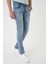 Denim 129 Slim Fit Beş Cepli Likralı Yıkamalı Açık Mavi Jean Pantolon 5
