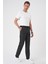 Comfort Fit Kırçıllı Beli Lastikli Siyah Jogger Pantolon P 1176 2