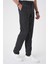 Comfort Fit Kırçıllı Beli Lastikli Siyah Jogger Pantolon P 1176 5
