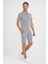 Comfort Fit Bağcıklı Bel Çizgili Pamuk Casuel Siyah Şort Bermuda 038 1
