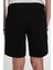 Comfort Fit Beli Kemerli Kargo Cep Pamuk Casuel Siyah Şort Bermuda 039 5