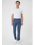 Comfort Fit Beli Lastikli Indigo Jogger Pantolon P 1183 1
