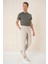 Comfort Fit Gofre Kumaş Pileli Pamuk Casuel Bej Pantolon P 1148 1
