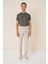 Comfort Fit Gofre Kumaş Pileli Pamuk Casuel Bej Pantolon P 1148 2