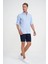 Comfort Fit Bağcıklı ve Lastikli Bel Esnek Pamuk Casuel Lacivert Şort Bermuda 036 2