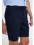 Comfort Fit Bağcıklı ve Lastikli Bel Esnek Pamuk Casuel Lacivert Şort Bermuda 036 4