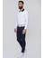 Slim Fit Yan Cep Esnek Pamuklu Casuel Lacivert Pantolon P 1088 2