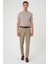 Slim Fit Pilesiz Yün Klasik Koyu Bej Kumaş Pantolon P 1191 1