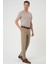 Slim Fit Pilesiz Yün Klasik Koyu Bej Kumaş Pantolon P 1191 2