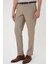 Slim Fit Pilesiz Yün Klasik Koyu Bej Kumaş Pantolon P 1191 4