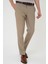 Slim Fit Pilesiz Yün Klasik Koyu Bej Kumaş Pantolon P 1191 5