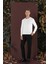 Slim Fit Yan Cepli Dokulu Esnek Casuel Siyah Pantolon P 1139 3