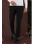 Slim Fit Yan Cepli Dokulu Esnek Casuel Siyah Pantolon P 1139 4