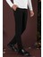 Slim Fit Yan Cepli Dokulu Esnek Casuel Siyah Pantolon P 1139 5