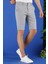 032 Slim Fit Gri Bermuda 5