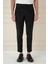 Comfort Fit Beli Tokalı Çift Pileli Siyah Jogger Pantolon P 1172 1