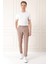 Comfort Fit Belden Kumaş Kemerli Pamuk Bej Jogger Pantolon P 1154 1