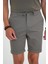 Comfort Fit Bağcıklı ve Lastikli Bel Esnek Pamuk Casuel Haki Şort Bermuda 036 2