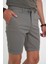 Comfort Fit Bağcıklı ve Lastikli Bel Esnek Pamuk Casuel Haki Şort Bermuda 036 4