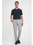 Comfort Fit Beli Lastikli Dokulu Gri Jogger Pantolon P 1192 1