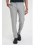 Comfort Fit Beli Lastikli Dokulu Gri Jogger Pantolon P 1192 2
