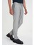Comfort Fit Beli Lastikli Dokulu Gri Jogger Pantolon P 1192 4