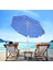 Plaj Şemsiyesi 8 Telli 200 cm Çap Mavi Beyaz Renkli Eğim Verilebilir 4