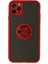 Newface iPhone 11 Pro Kılıf Montreal Yüzüklü Silikon Kapak - Kırmızı 1