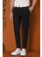 Comfort Fit Gofre Kumaş Pileli Pamuk Casuel Siyah Pantolon P 1148 5