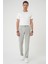 Comfort Fit Beli Lastikli Pileli Gri Jogger Pantolon P 1182 1