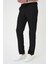Comfort Fit Beli Lastikli Dokulu Siyah Jogger Pantolon P 1186 3