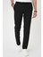 Comfort Fit Beli Lastikli Dokulu Siyah Jogger Pantolon P 1186 4