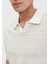 Ekru Polo Yaka Jakarlı Keten Karışımlı Triko 5