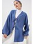 Keten Tesettür Kimono 5968 - Indigo 3
