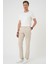 Comfort Beli Lastikli Rayon Karışımlı Krem Jogger Pantolon P 1194 2