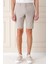 Bermuda 034 Slim Fit Beli Lastikli Gofre Pamuklu Casuel Taş Şort 2