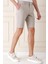 Bermuda 034 Slim Fit Beli Lastikli Gofre Pamuklu Casuel Taş Şort 3
