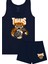 Erkek Çocuk Atlet Boxer Likralı Lacivert Tigers (%96 Pamuk - %4 Elastan) 1