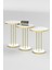 3'lü Zigon Sehpa Seti Suntalam Üst Tabla Metal Ayak Altın Detaylı Modern 34x22 cm 5