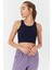 Indigo Basic Sıfır Kol Dar Kalıp U Yaka Kadın Crop Top Atlet - 97160 4